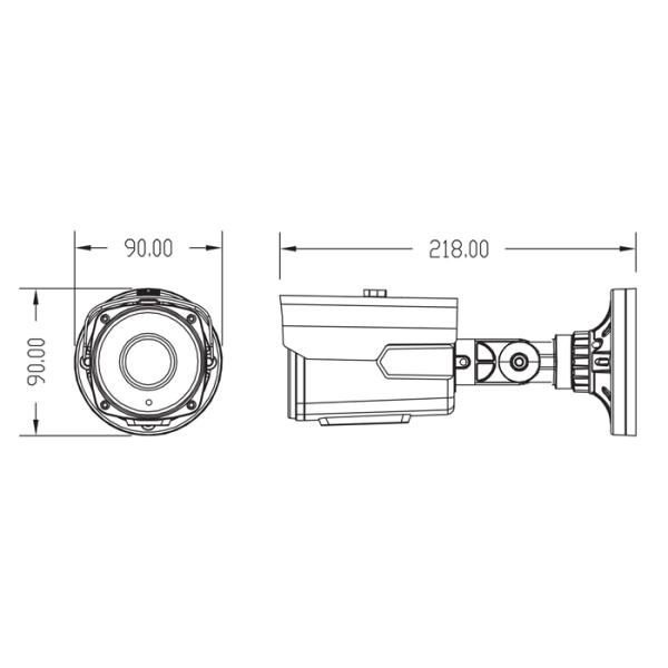 Waterproof Analog HD CCTV Camera , 5MP Black Bullet Camera 30 Meters IR Distance