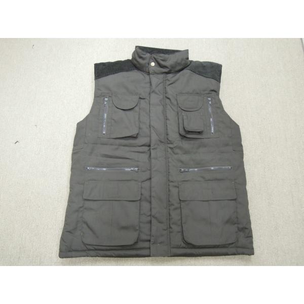 winter vest, warm waist coat, UK style, olive, S-3XL, padding with corduroy shoulder