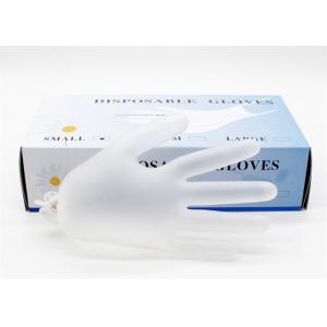 Transparent Disposable Latex Gloves , Powdered Latex Gloves 100 Pcs / Box
