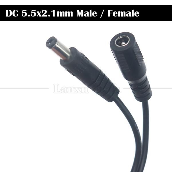 1m 3m 5m 10m 12V Male to Male Female DC 5.5x2.1mm 5.5x2.5mm 4.0x1.7mm 3.5x1.35mm Barrel Jack Power Extension Cable