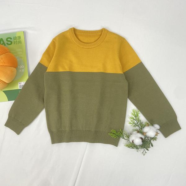 custom logo OEM ODM wholesale fashion organic kids boys' letter jacquard knitwear top children pullover baby knit sweater