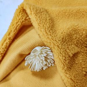 Warp Knitted Sherpa Fleece Fabric 100% Polyester Yellow Jacquard For Garment