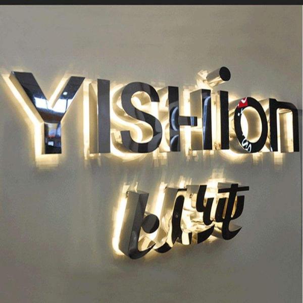 Custom Led Lights Logo Stainless Steel Illuminated Sign 3d Letters Acrylic Signs