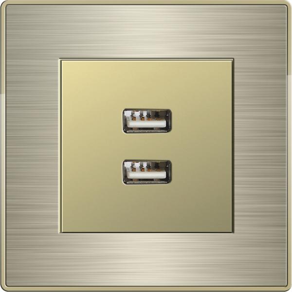 Buy Home / Villa  USB Charger Socket Tempered Glass / Aluminum Frame at wholesale prices