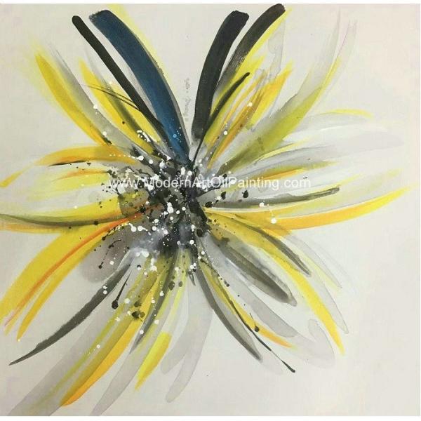 Modern Hand Painted Flower Paintings Fashion Square Abstract Art Canvas
