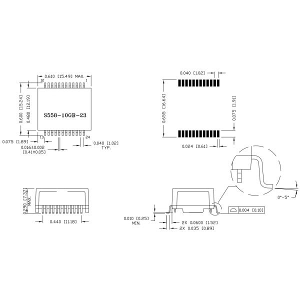 S558-10GB-23 10GBaseT LAN Magnetic Support 4-Pair 100W PoE