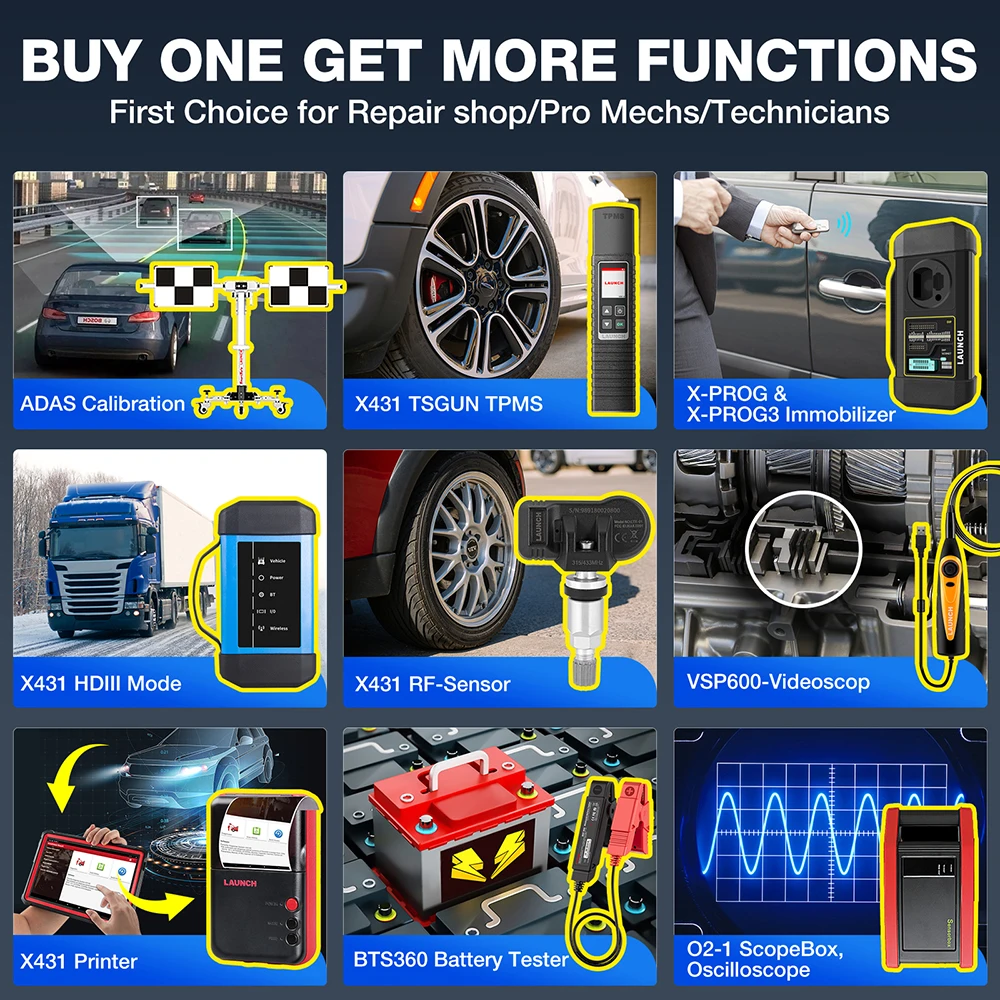 2024 New LAUNCH X431 PRO3 ACE 10.1 INCH Car Diagnostic Tools CAN FD OBD OBD2 Full System Scanner Topology Map Free Ship