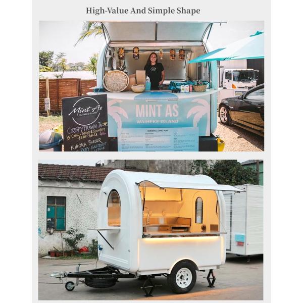 Vacuum Tyre Mobile Food Carts with Grilled Sausage Machine and Stainless Steel Design