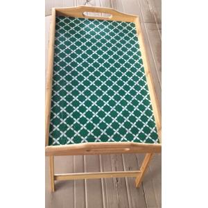 bamboo wood serving tray with metal handle