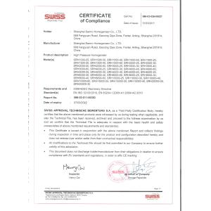 ShangHai Samro Homogenizer CO.,LTD Certifications