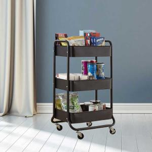 Kitchen Utility 3 Tier Rolling Cart With Lockable Casters