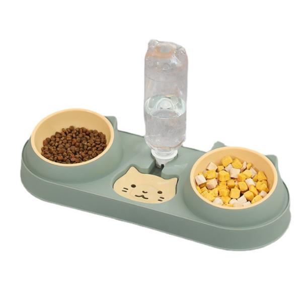 15 Degree Tilted Automatic Water Bottle Bowl Cat Double Food Bowl