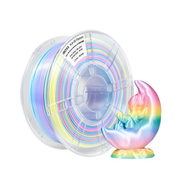 Buy iBOSS PLA+ High Quality 3D Printer Filament Silk Macaroon Rainbow 1.75mm Toughness Enhanced at wholesale prices