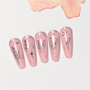 Transform Your Nails into a Work of Art with Golden and Silver Butterfly 2D