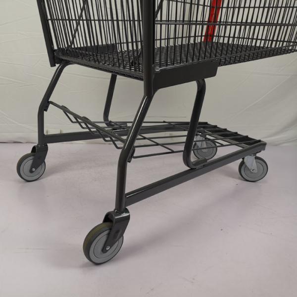 American Style 125L Warehouse Grocery Shopping Trolley With Collision Angle Tente TPR Wheels
