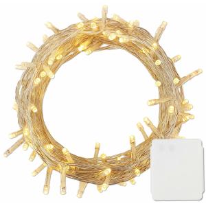 Yellow Battery Operated LED Christmas Lights Starry String 28V 10m