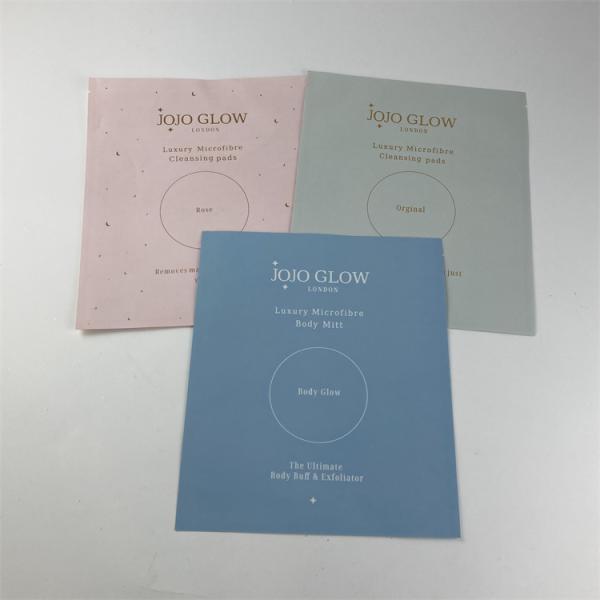 Digital Printed OEM Reusable PLA Compostable Sachet Flat Bag For Make Up Cleansing Pads
