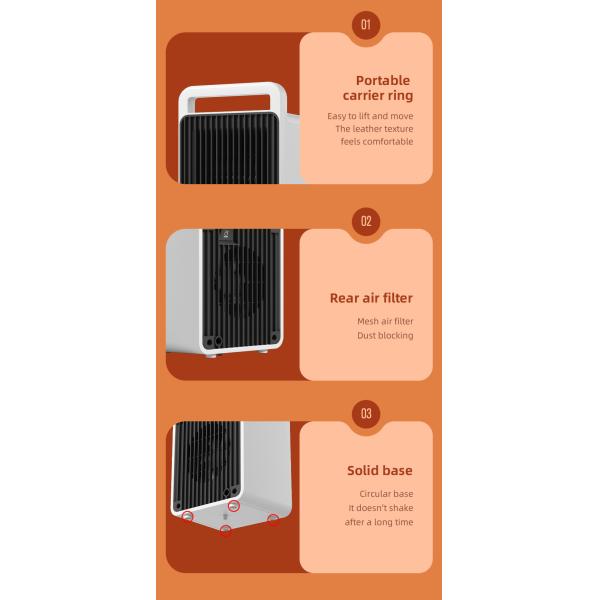 Portable Desktop Heater Lightweight and Portable 150*103*210MM for Office Room Home