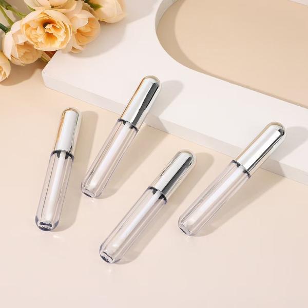 Moisturizing Silver Aluminum Head Cap Plastic Lip Glaze Tube Technology Sense