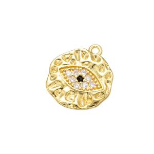 Plating 18K Gold Pendant Zircon Evil Eye Hand Charm OEM
