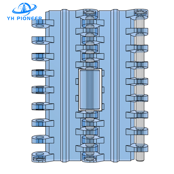 PP Modular Plastic Conveyor Belt With Roller , Material Transport Modular Belting