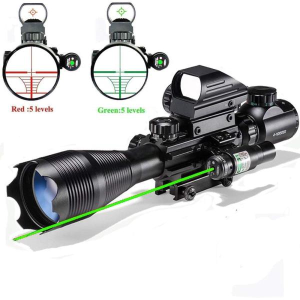 4x-16x50mm Hunting Rifle Scopes Matte Black Illuminated Tactical Scopes COMB01