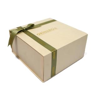 Custom Foldable Cardboard Gift Box Packaging With Ribbon Rigid