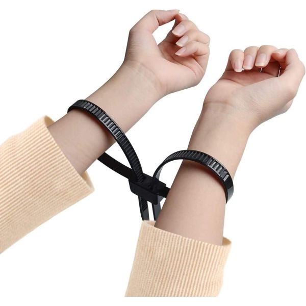 Nylon Handcuffs Pull Tight Security Double Flex Plastic 12*690 Disposable Free Shenzhen China Custom Logo Printed -40-85C