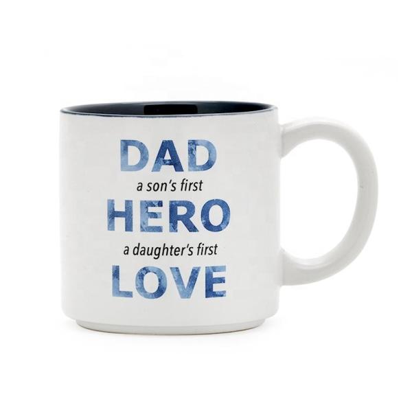 Ceramic Dad Mug Coffee Mug White Color with creative words "KING DAD" Customized 12Oz for gift