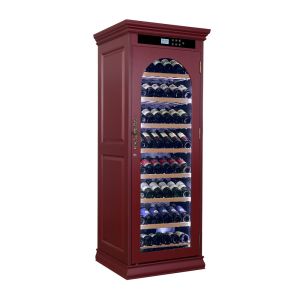 China Solid Wood Kitchen Wine Cooler with Smart Digital Control Panel Locking Door and Tempered Glass LED Light on sale