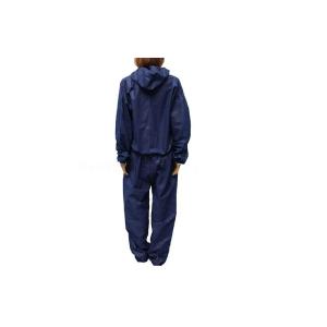 Dark Blue Disposable Isolation Gown , Disposable Protective Coverall With Hood