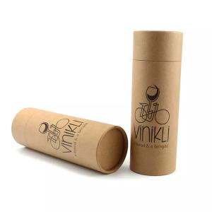 Custom Wine Cardboard Tube Packaging Round Kraft Paper Food Tube