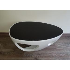 Modern Leisure living room Fiberglass Coffe tea table with glass on