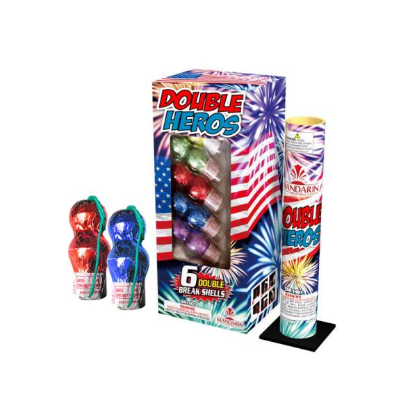 Buy Celebration Chinese Canister Artillery Shells Double Bomb Heros Fireworks at wholesale prices
