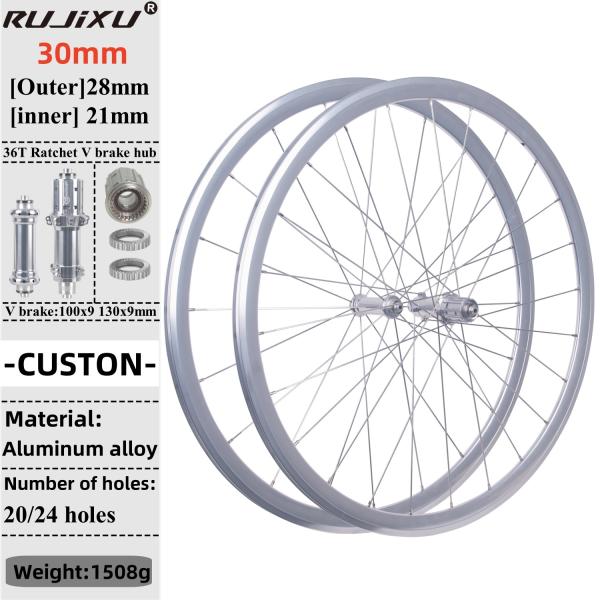 Buy High-quality 700C Road Bicycle Wheelset Aluminum Alloy with 30mm V/C Brake Custom Logo Support Bike Wheelset at wholesale prices