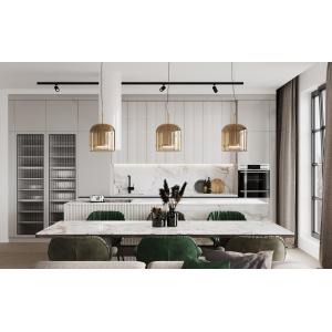 Modern Complete Kitchen Furniture Modular MDF Cabinets Backsplash Drawer Basket