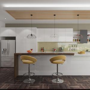 European Style Custom Lacquer Acrylic Finish Solid Wood Kitchen Cabinet