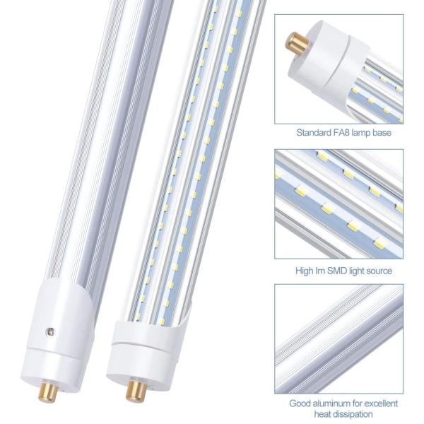 IP44 T8 LED Fixture Single Pin V Shape Beam Angle 270 Degree