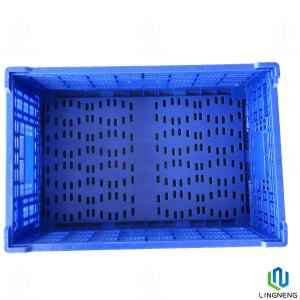 38L Food Grade Plastic Vegetable Stackable Collapsible Crates Customized