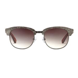 Stainless Steel Metal Half Eyerim Stone Sunglasses CE