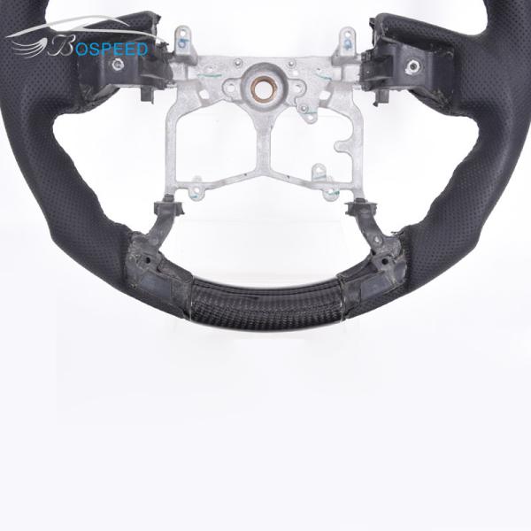 Round Hilux Toyota Custom Steering Wheel Carbon Fiber Black Leather