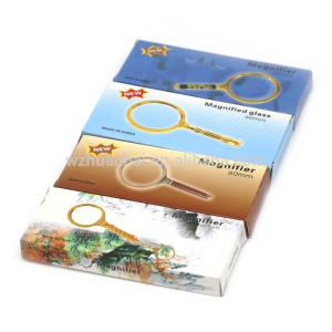 Kids Pocket Flat Handheld Illuminated Magnifiers , Hand Held Magnifying Glass 8x