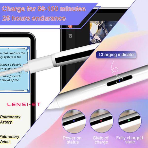 Black Aluminum Stylus Pen Write Note Touch Palm Rejection Bluetooth Drawing Pen