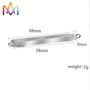 Gold Plated 4x48MM SS304 Horizontal Bar Pendant