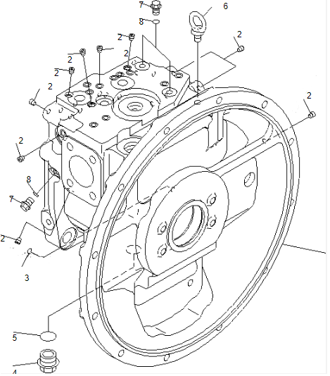 Excavator Spare Parts Hydraulic Main Pump 708-2L-00500 708-2L-00400 708-2L-00600 Main Pump For Komatsu PC200-8