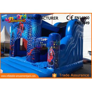 Bule Commercial Inflatable Slide / Castillos Hinchables Spiderman Jumping Castle
