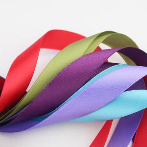 Smooth Double Faced Satin Ribbon , Eco Friendly Silver Satin Ribbon