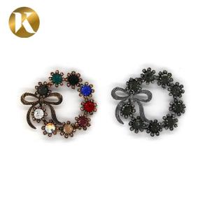 Ancient Bronze Vintage Shoe Buckle Replacement Circular Crystal Buckle