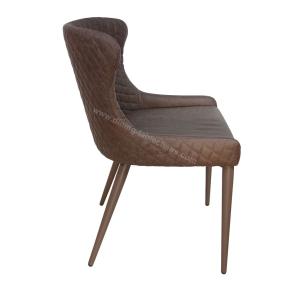 Brown Upholstered Living Room Chair Powder Coating Finish Easily Cleaning