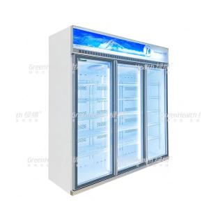Frequency Conversion Commercial Glass Display Freezer With LED Light